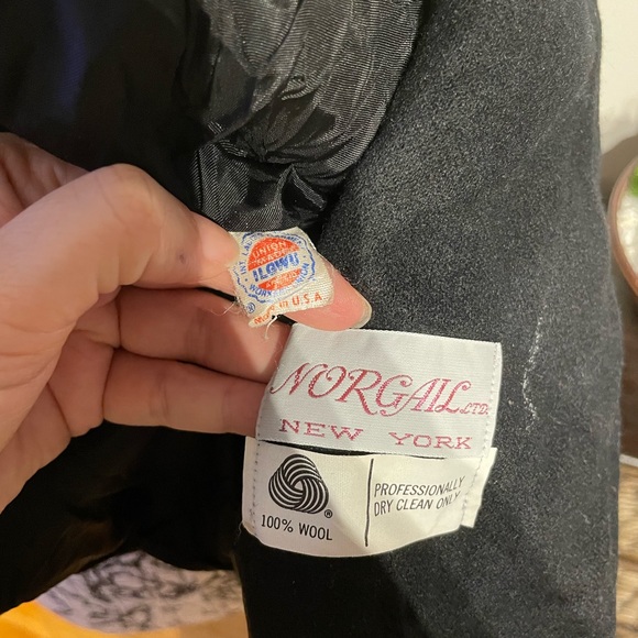 Vintage Wool Norgail LTD NY Embroider Asymmetric Wrap Button Puffy Poplin Sleeve - Picture 6 of 6